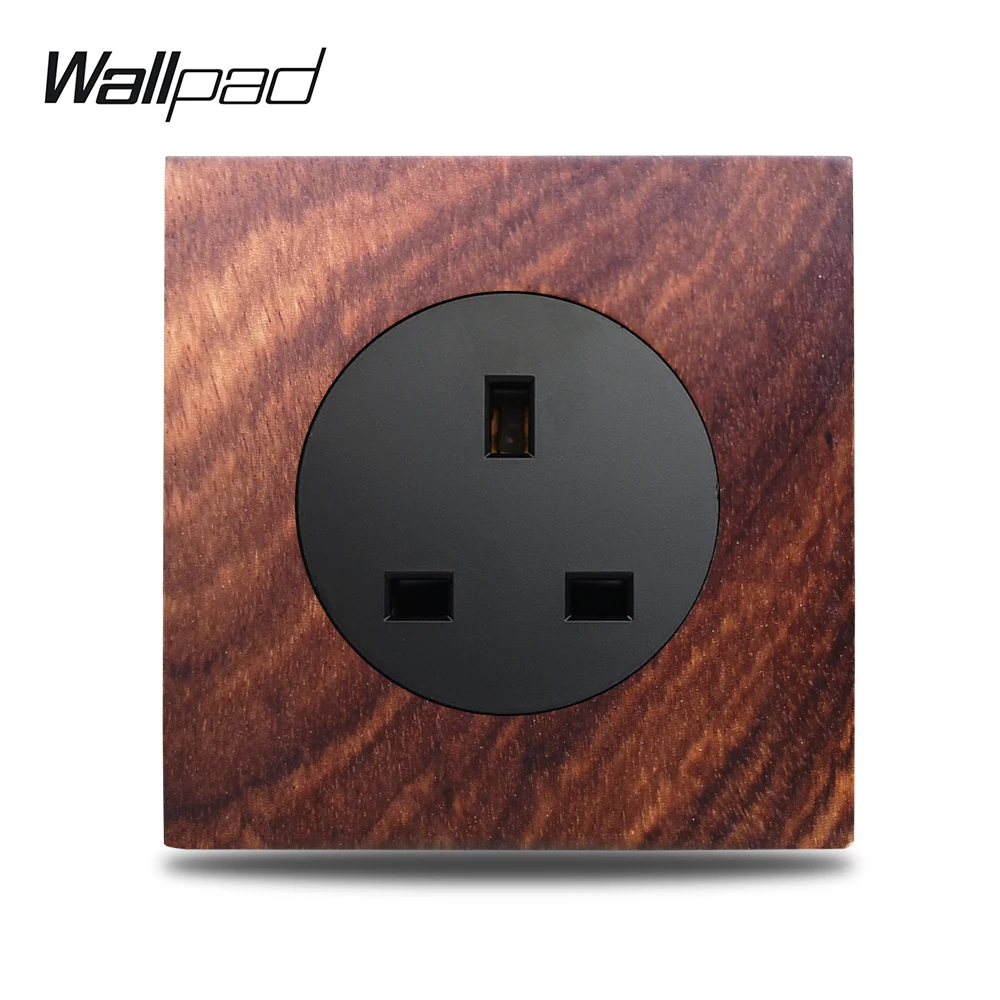 Wallpad L6 панель из натурального дерева 13A британская электрическая розетка