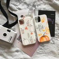 happy autumn fall phone case candy color for iphone 6 7 8 11 12 s mini pro x xs xr max plus