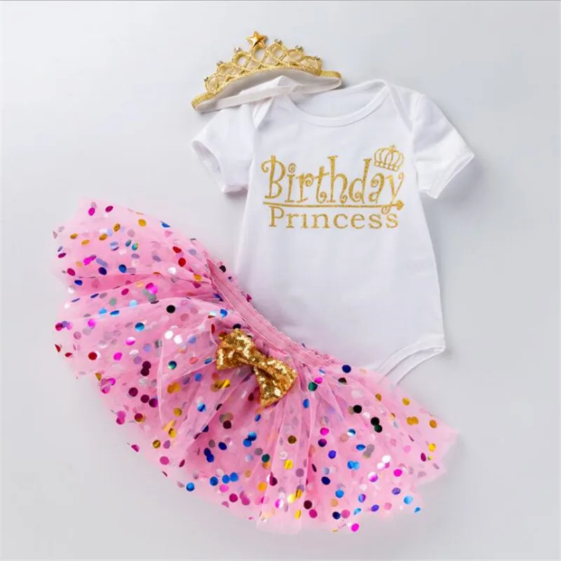 Детское праздничное платье для девочек на крестины 1st день рождения вечерние