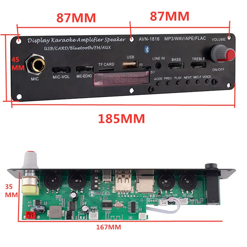 Lusya Bluetooth 5 0 декодер для платы микрофон независимая Регулировка реверберации 20 Вт