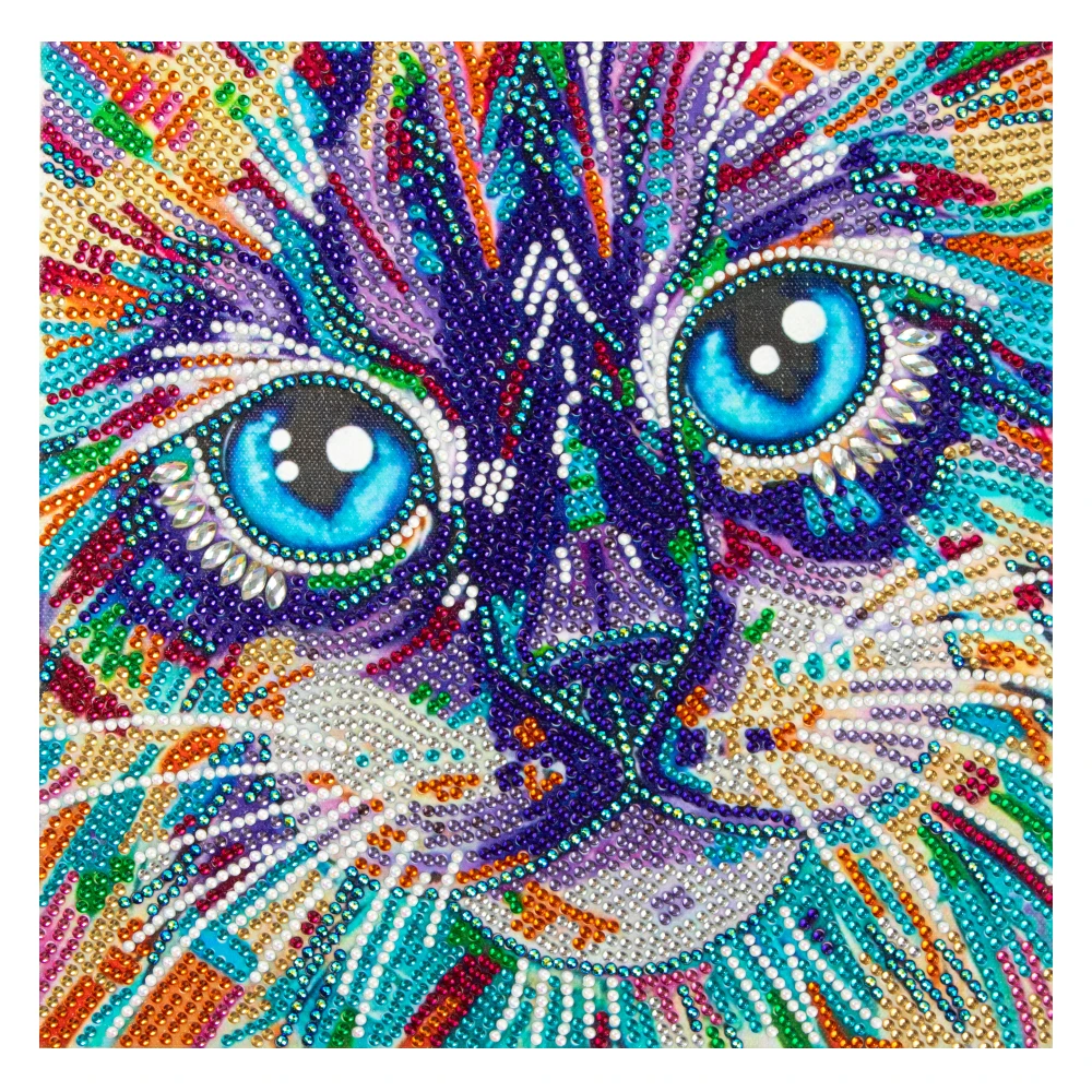 

DIY Animal Colored Cat 5D Special Shape Rhinestone Diamond Painting 30 x 30 cm