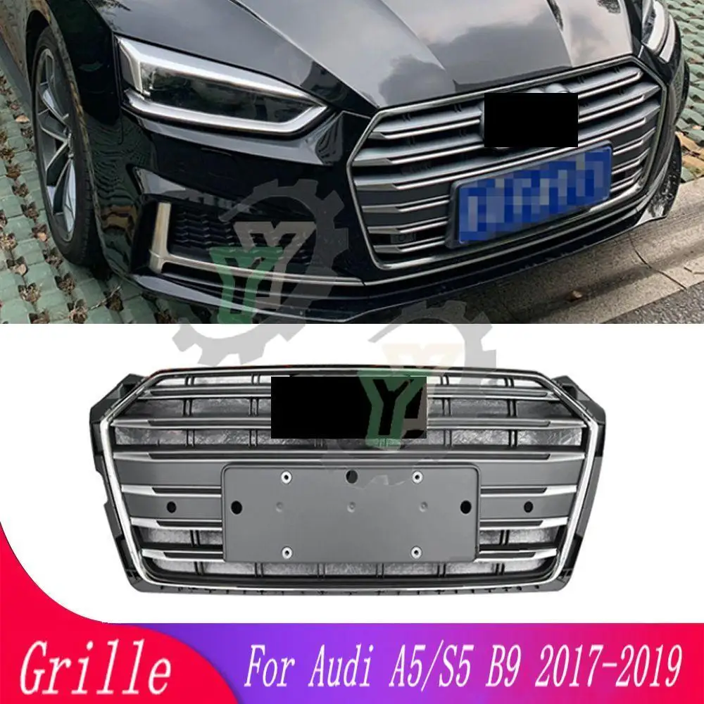 

High quality car front bumper grille mesh front center middle grille For Audi A5/S5 B9 2017 2018 2019 auto parts racing grill
