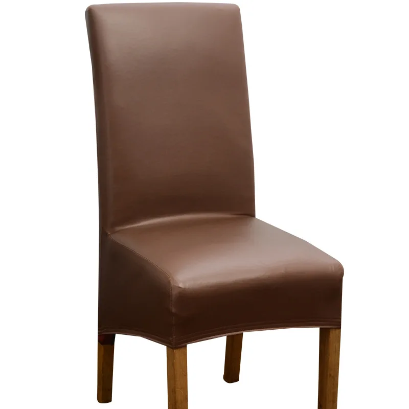 

Waterproof PU Leather Fabric Long Back Chair Cover King Back Chair Covers Elastic Washable Home Hotel Banquet