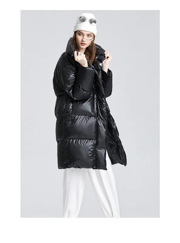 

Зимняя версия нового корейского свободного кроя 2021, небольшой Толстый белый пуховик, модный белый пуховик средней длины