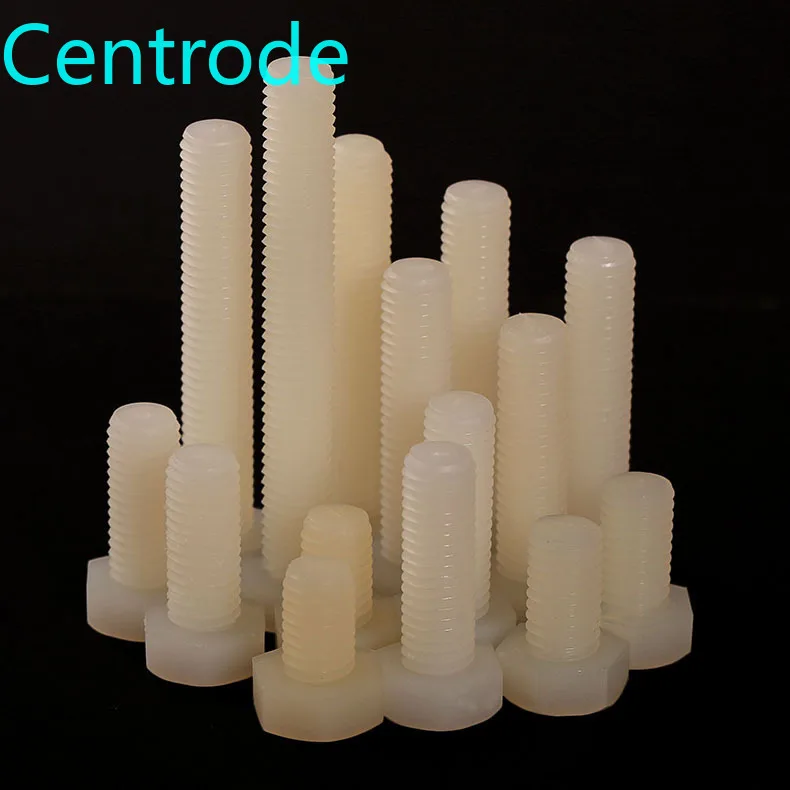 Нейлоновые наружные шестигранные болты белые пластиковые винты модель PA66 10