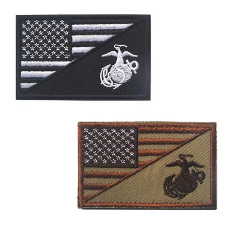 Значки с вышитым флагом сша + тюлени военные тактические значки 3D вышивкой 8*5