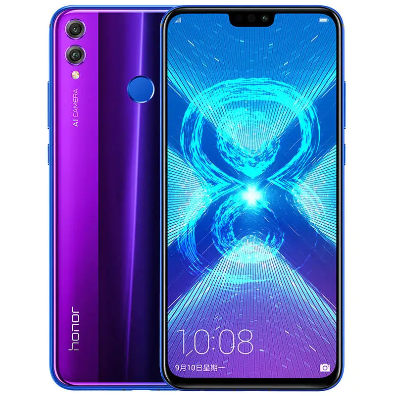 HONOR 8X, мобильный телефон, 6,5 дюймов, 4 ГБ, 64 ГБ, Kirin 710, четыре ядра, Android 8,0, 3750 мАч, разблокировка отпечатков пальцев - Цвет: Phantom Blue