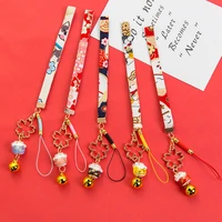 japanese style lucky cat bell car pendant light gold hollow cherry blossom shape car rearview mirror ornaments hanging pendant