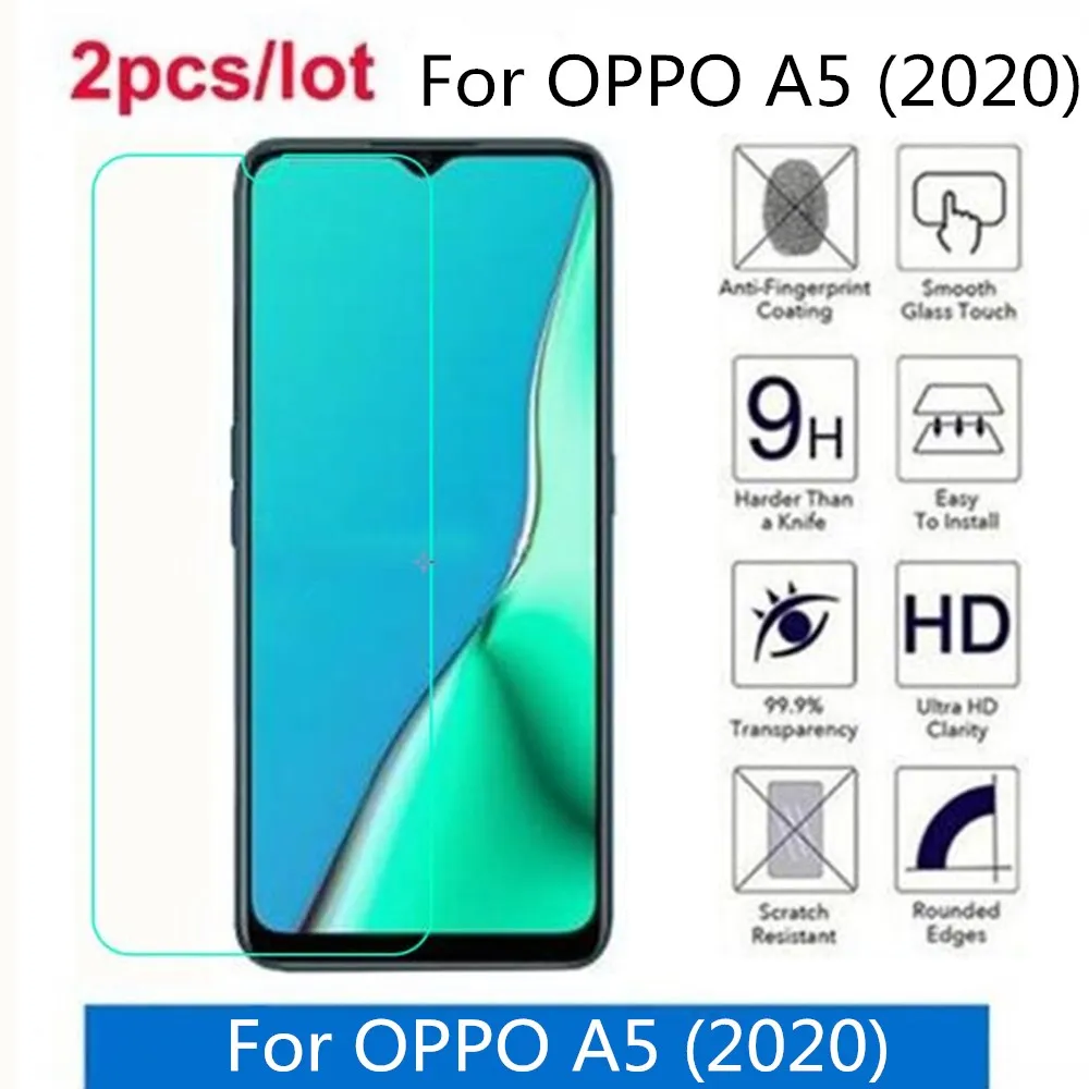 Закаленное стекло для OPPO A5 (2020) 2.5D Премиум Защитная пленка экрана защитная