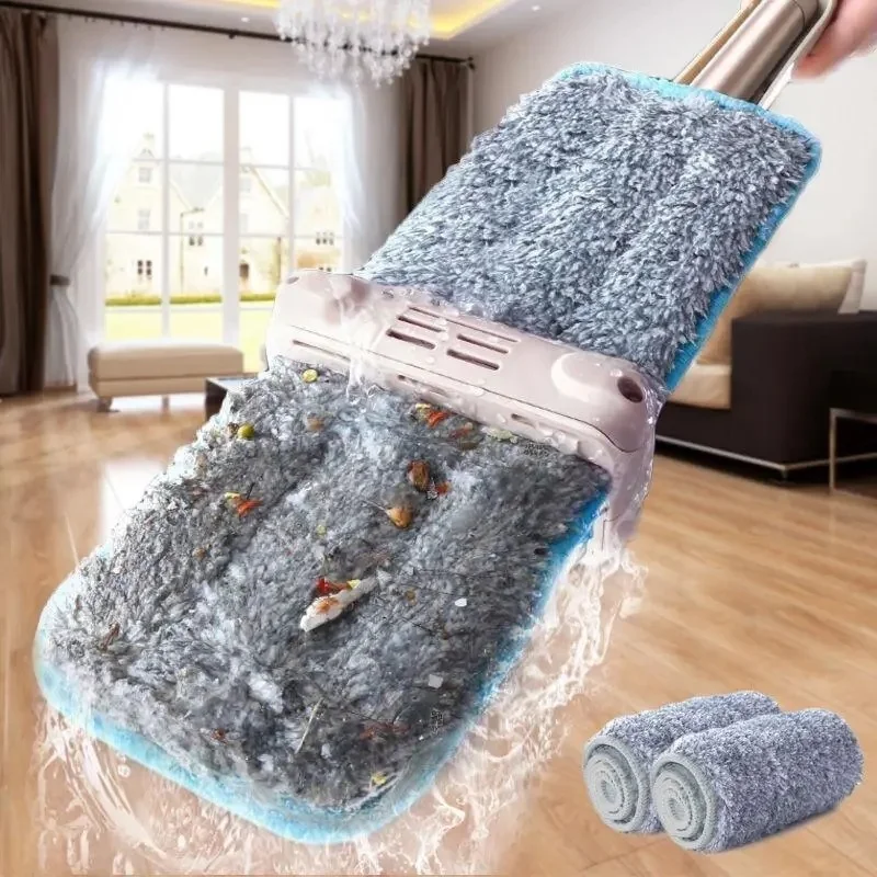 

Плоская Швабра для мытья рук, бытовая вращающаяся швабра с деревянным полом, для ленивых, влажной и сухой уборки, из микрофибры