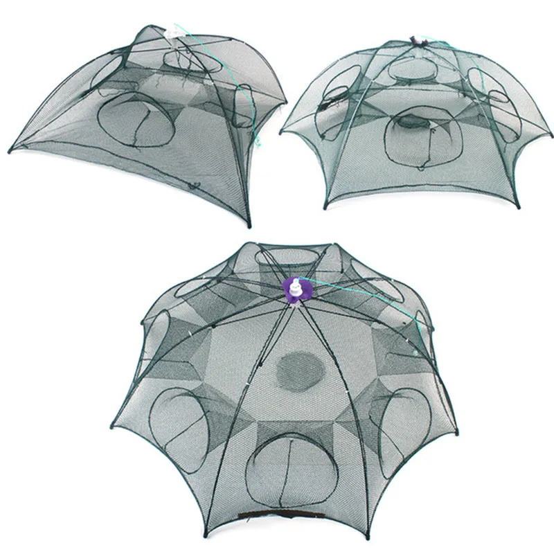 8 отверстий рыболовная сеть складывается портативная шестиугольная литые сети