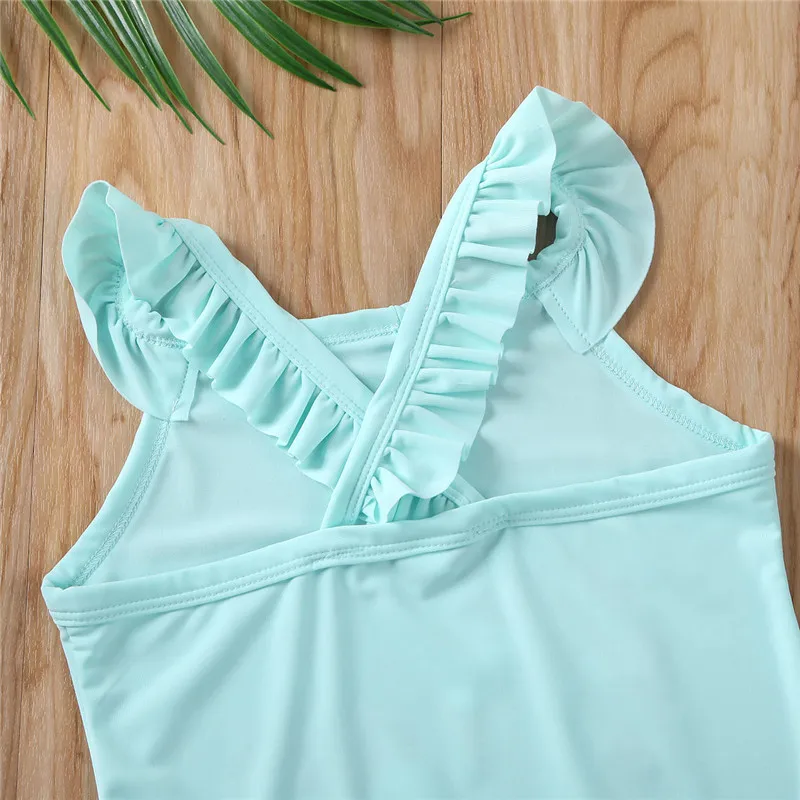 Женский слитный купальник с принтом фламинго летний для девочек|Детские