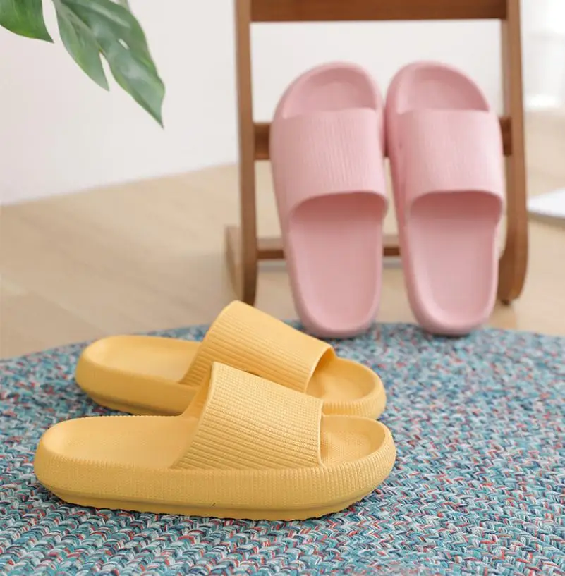 

Women Indoor Bathroom Slipper Soft Ladies Summer Shoes EVA Anti-slip Lovers Home Floor Slides Thick Platform Slippers