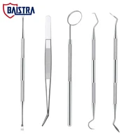 dental cleaning kit household teething tools set stainless steel tweezers straightelbow probe mouth mirror triangle shovel