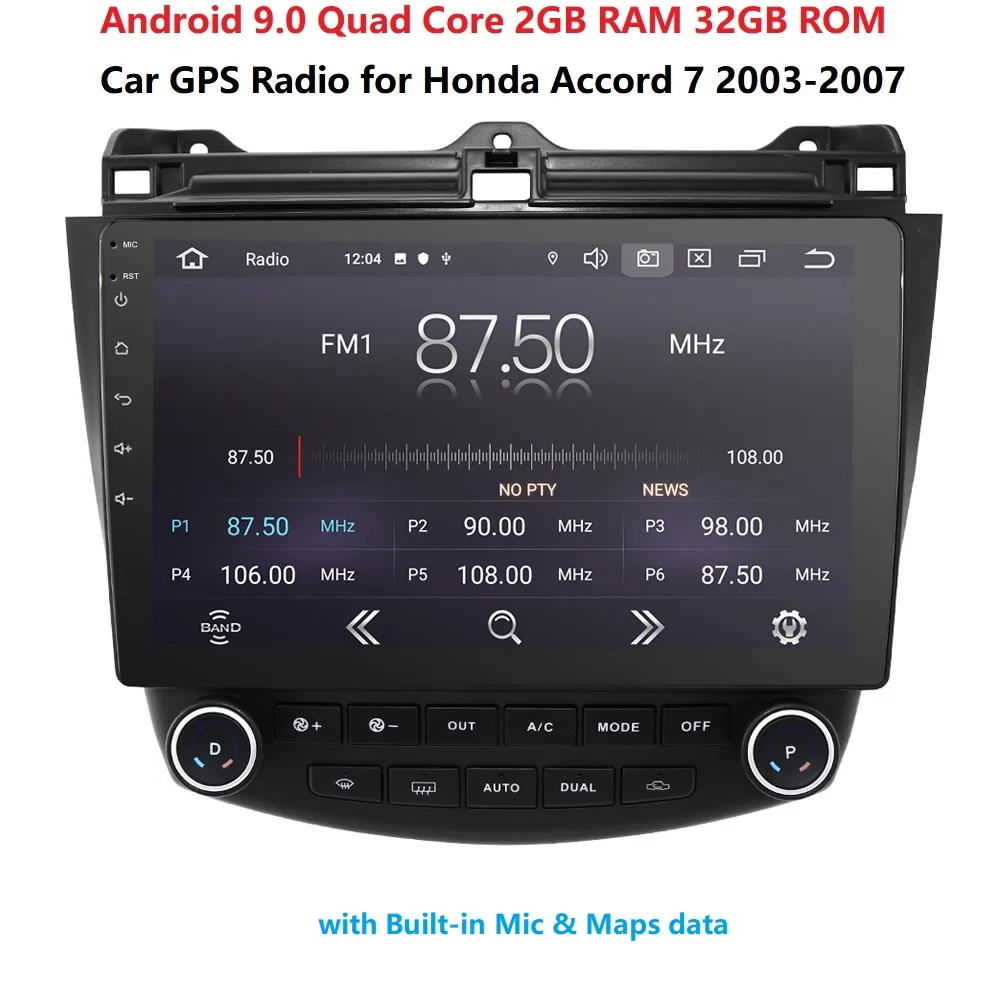 Hizpo 2G + 32G Android 9 0 4G Автомобильный Радио мультимедийный плеер для Honda Accord 7 2003-2007