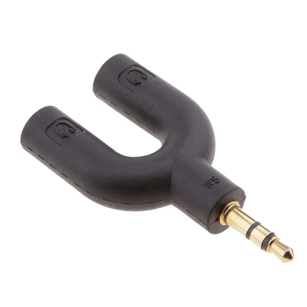 3.5mm U-shape Earphone Adapter Double Jack Plug Stereo Headphone Splitter For PC/MP3 Smartphone Player Audio Cables | Электроника