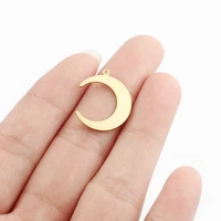 20pcs raw brass moon charms single hole pendant for diy earring bracelet necklace jewelry making handmade accessories