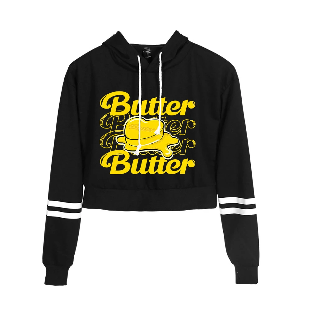 

Butter Crop Top Hoodies Crop Top K Pop Sexy Thin Hoodie
