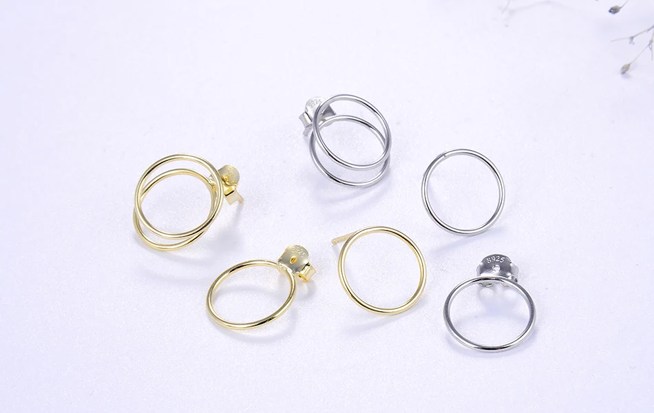 ORSA JEWELS, изысканные 925 пробы серебряные серьги-гвоздики для женщин, последняя модель сережек, круглая форма, милые ювелирные изделия на каждый день, SE190