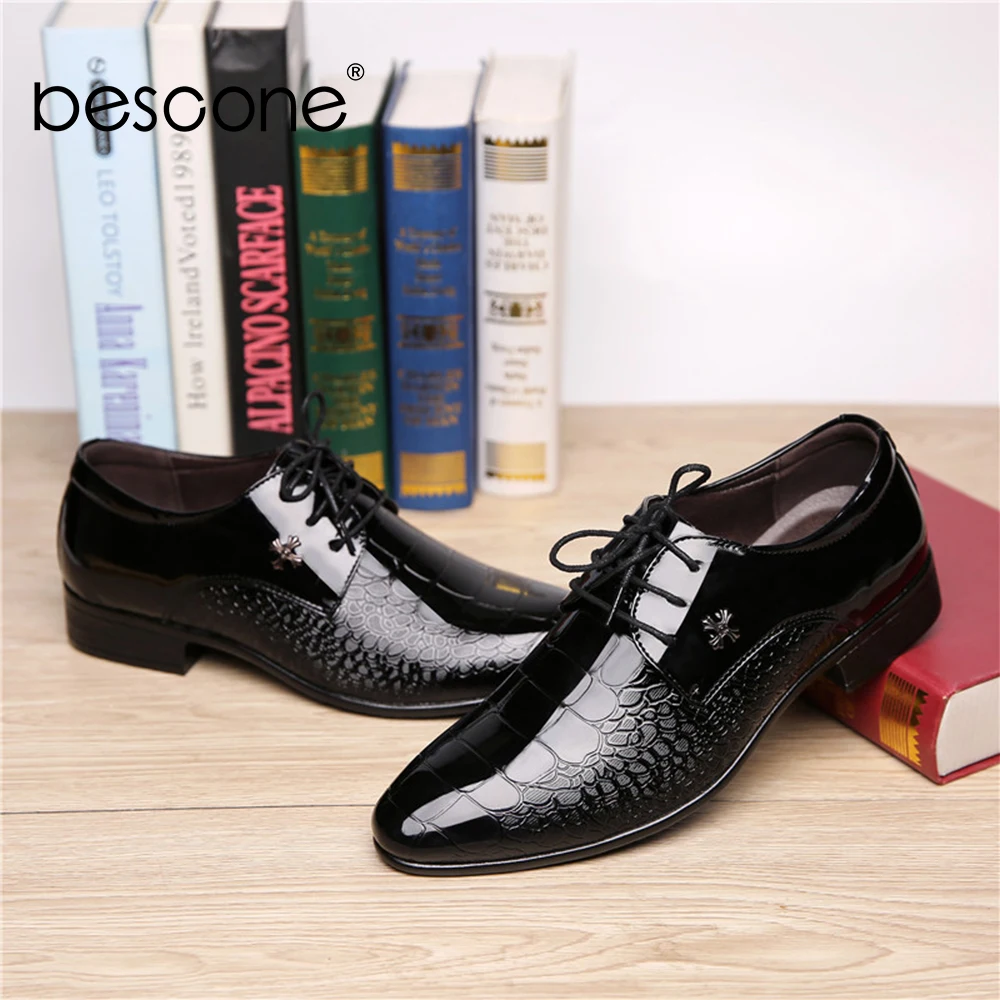 BESCONE/деловая Мужская официальная обувь высококачественные офисные туфли-Дерби с