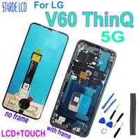 new original for lg v60 lcd display touch screen digitizer assembly with frame for lg v60 thinq 5g lm v600 lcd replacement parts