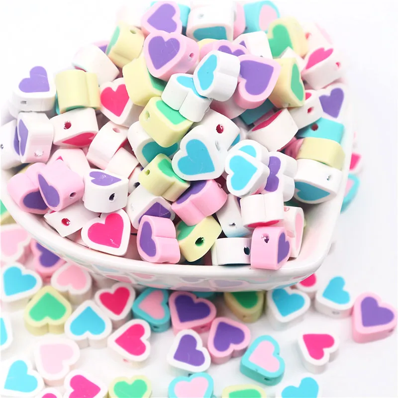 Бусины из глины в форме сердца 10 г мм * 5 двухслойные бусины полимерной аксессуары