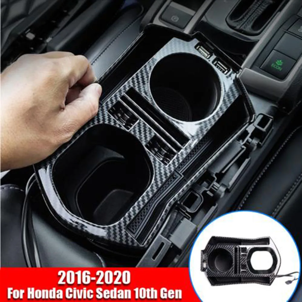 

For Honda Civic 2016-2020 Storage Box ABS Car Auto Interior Trim Black