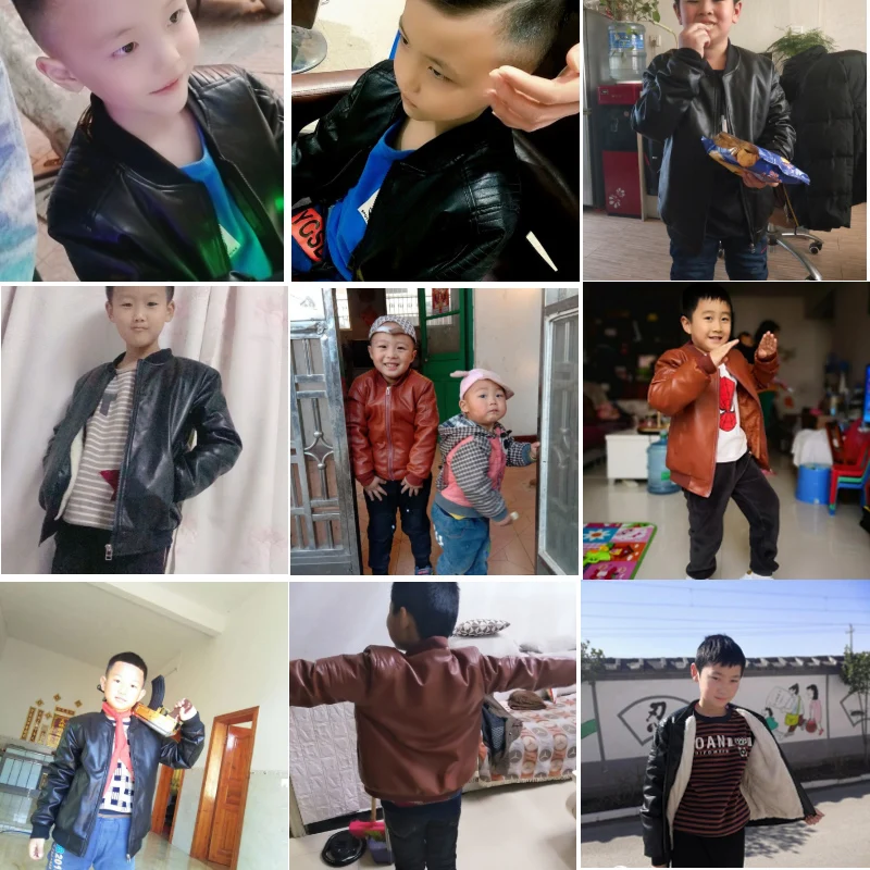 INS/Куртки из искусственной кожи для маленьких мальчиков Вельветовая Утепленная