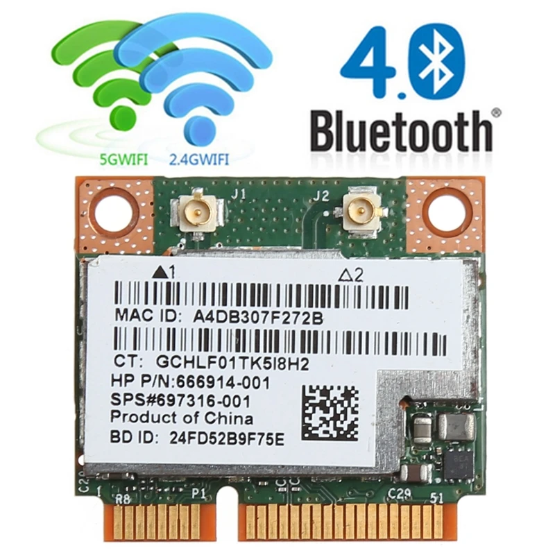 300M WiFi Bluetooth-совместимая 4.0 Беспроводная PCI-E карта для BCM943228HMB HP SPS | Компьютеры и