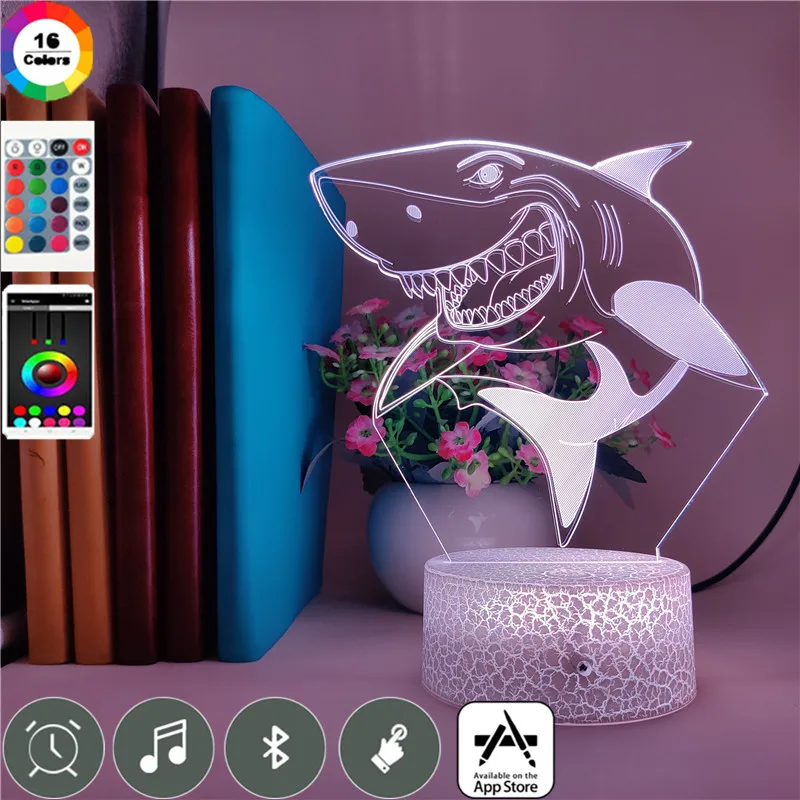Cartoon LED Night Light Disney Movie Finding Nemo Bruce Animal 3d Nightlamp for Kids Children Bedroom Lampara Birthday Gifts | Лампы и