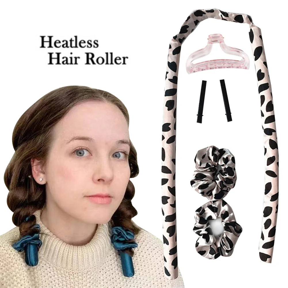 

2021 Heatless Hair Curlers for Long Hair No Heat Curling Rod Headband with Hair Ties and Clips Hair Styling Kit dropshipping
