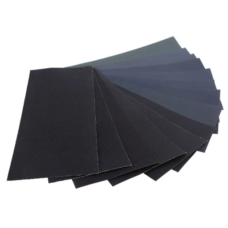 

14PC Wet Dry Sandpaper 120 To 3000 Grit Assortment Abrasive Paper Sheets For Automotive Sanding Wood Furniture Finishing