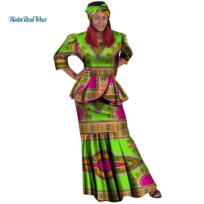 НОВЫЕ комплекты из топа и юбки в африканском стиле для женщин базин богатая