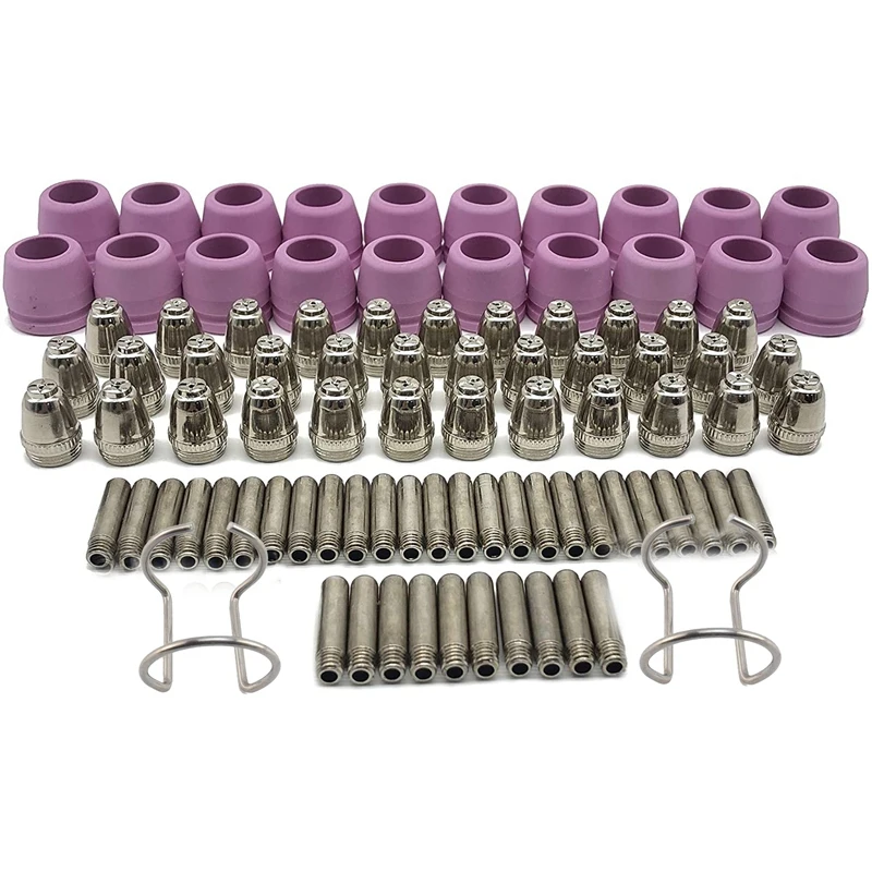 

92Pcs SG-55 AG-60 Plasma Cutter Torch Consumables Electrode Nozzles Cups Kit Galvanized Copper