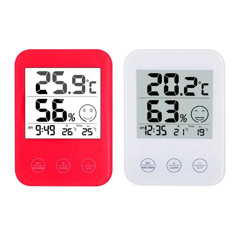 Метеостанция с температурой измеритель влажности ЖК дисплей цифровые настенные