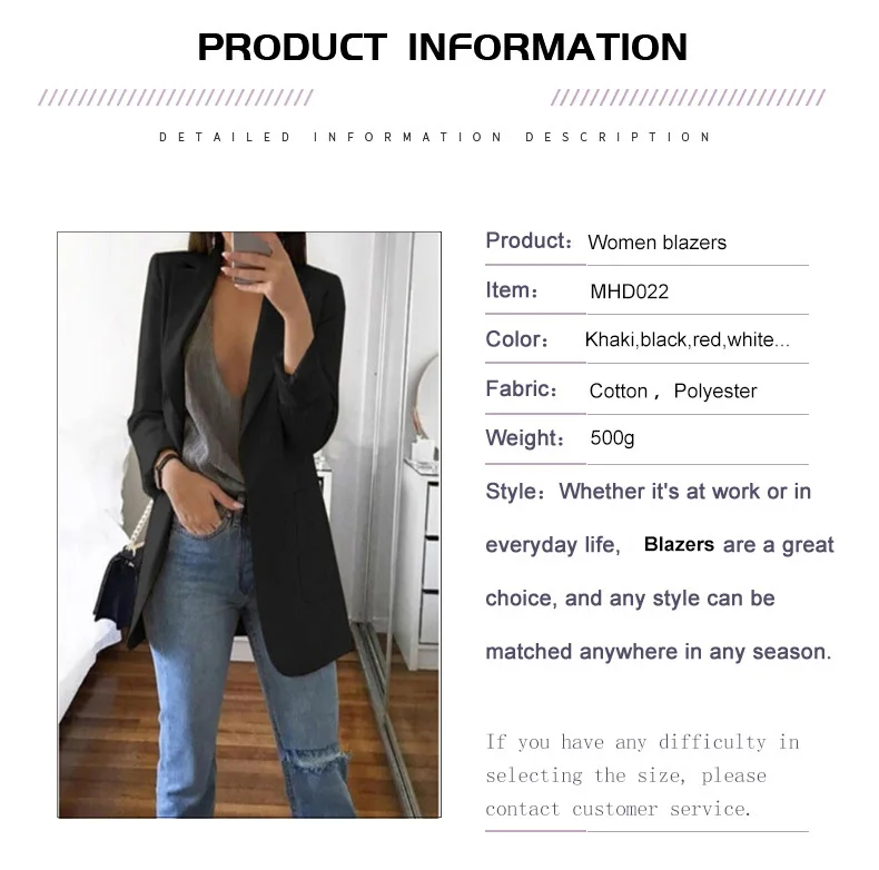 Autumn Office lady Long Slim Blazers Suit Women white Notched Blazer Coat Casual elegant long sleeve Female Business suit