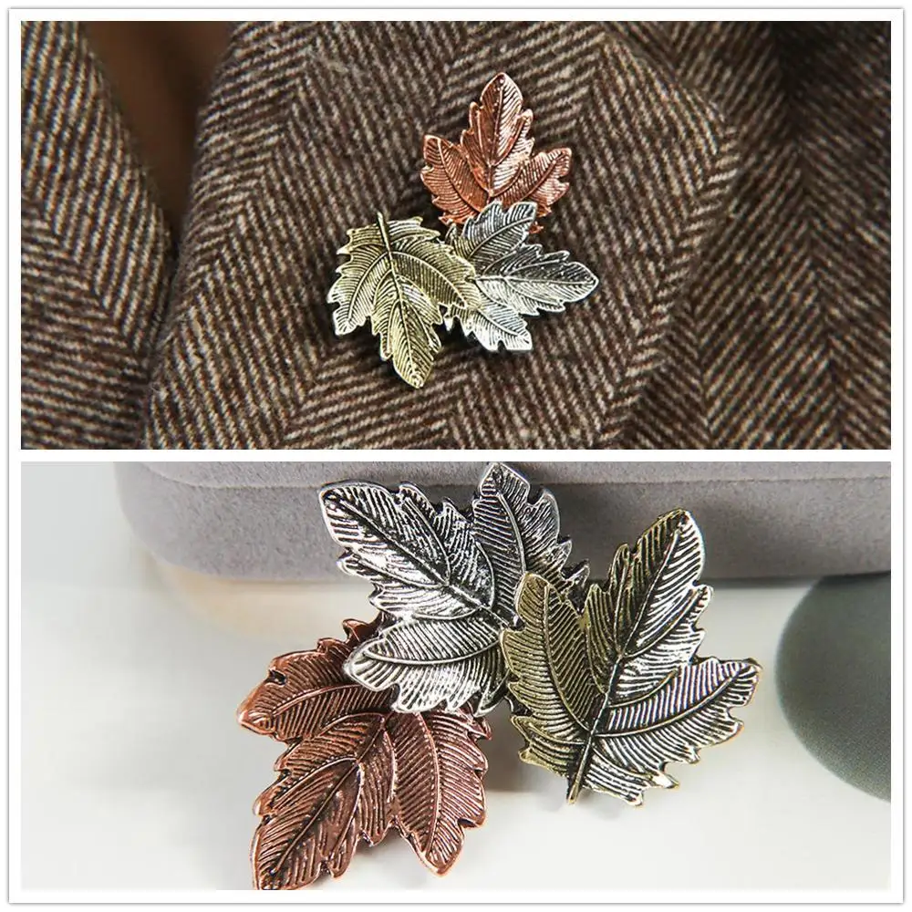 Женская Винтажная брошь в виде кленового листа Очаровательная Изысканная