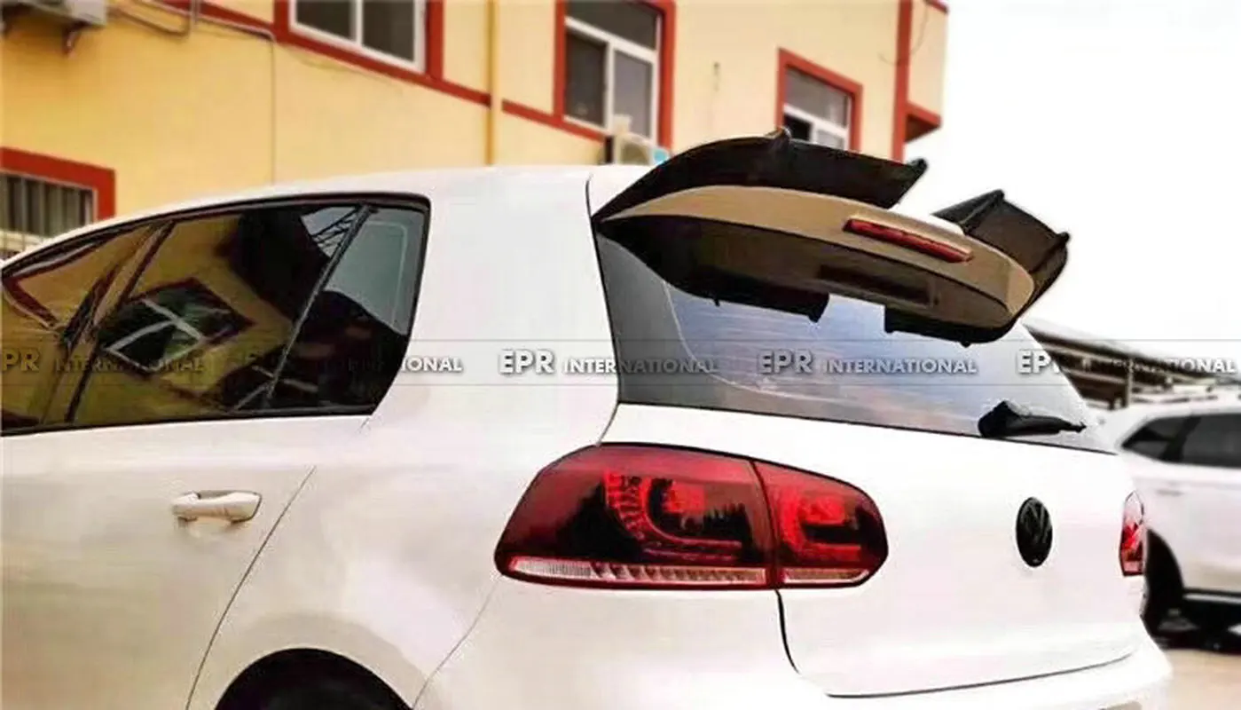

KT style Carbon Fiber Black Glossy Finished For VOLKSWAGEN Golf MK6 GTI rear spoier Wing add on Exterior Accessories kit