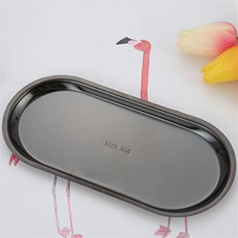 Поднос для хранения ювелирных изделий овальный из нержавеющей стали | Дом и сад