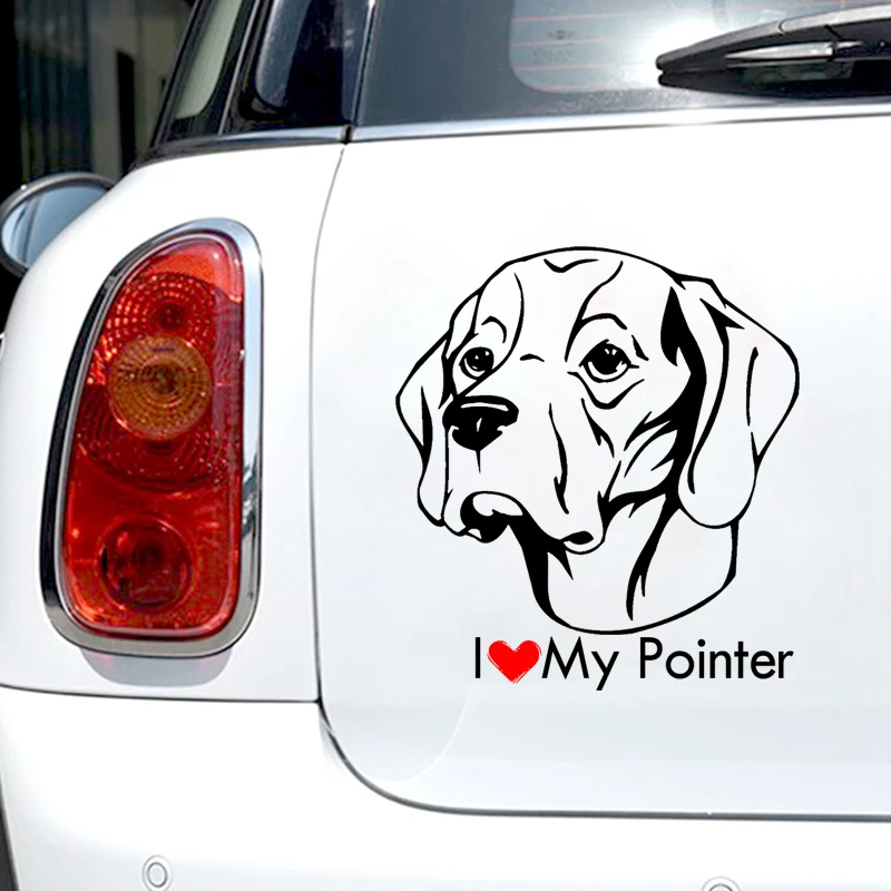 наклейки на авто Я люблю свою собаку-пойнтера наклейка черная виниловая