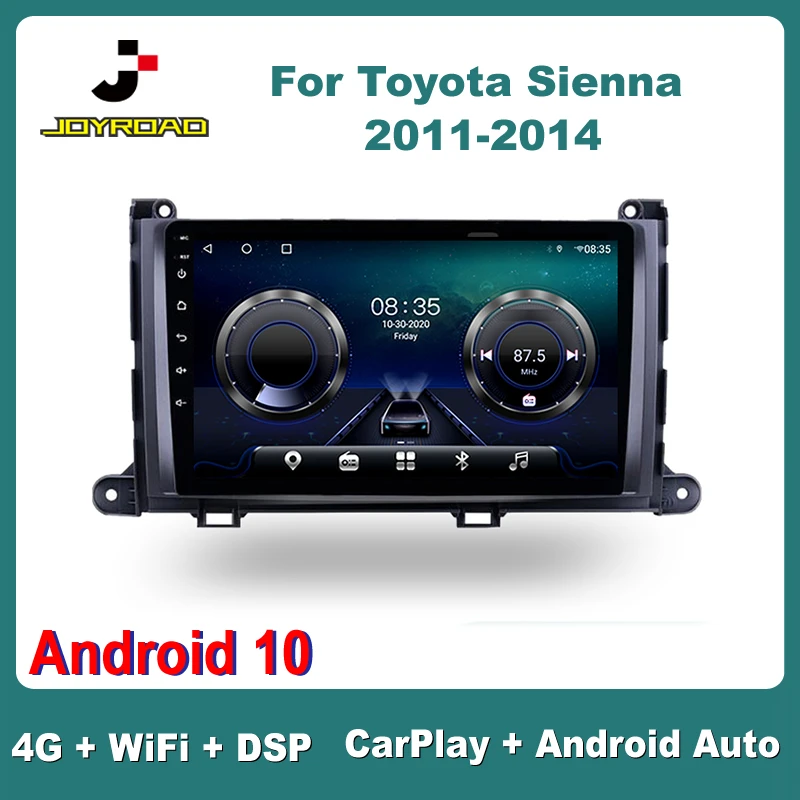 

9" For Toyota SIENNA 2011-2014 Manual Android 10 Carplay Auto 4G Sim WiFi DSP RDS Car Radio Stereo Multimedia Video Player