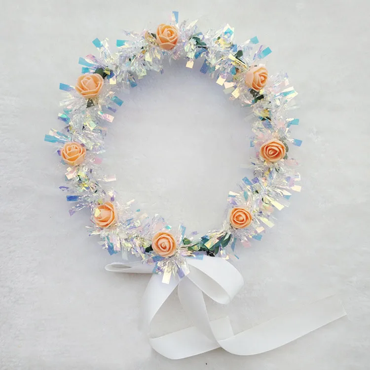 

Children's Adult Princess Birthday Gift Glowing Light Flower Garland Headband Hair Accessories Party LED Bridal Wreath