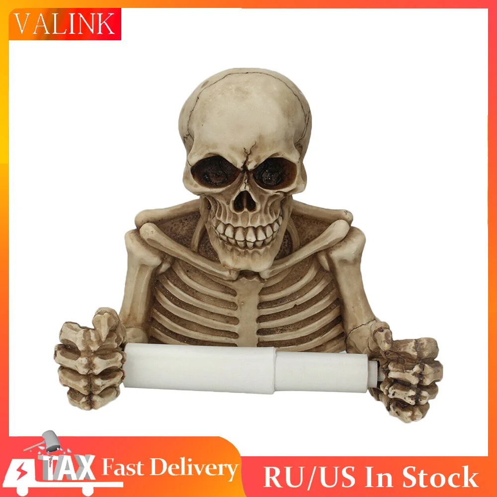 

Skull Toilet Paper Roll Holder Wall Mount Towel Bathroom Mini Fake Roll Paper Holder Paper Towel Support Bathroom Wc Rolhouder