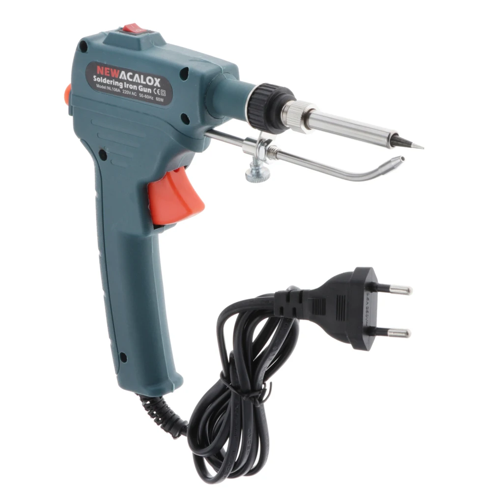 

60W Manual Soldering Gun Handheld Solder Iron Kit Welding Tool EU Plug Green