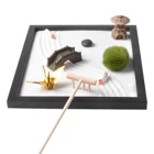 Настольный садовый песочный ящик Zen Garden, набор инструментов, японский Настольный песочный ящик для медитации, домашнее украшение, снижение давления