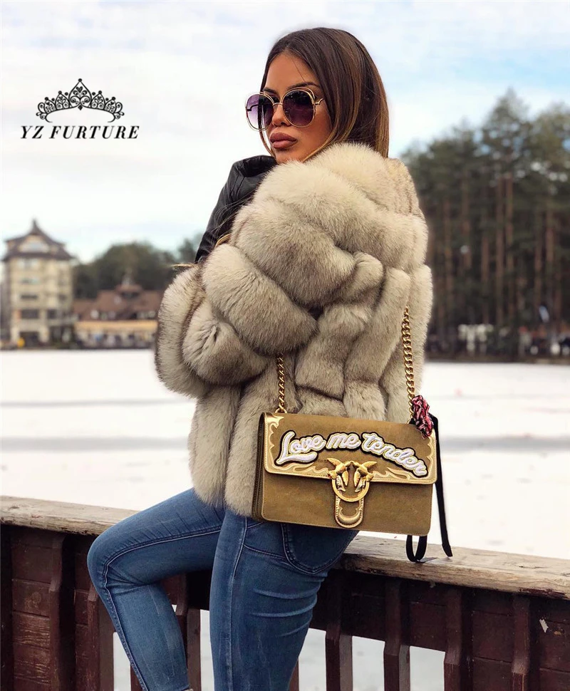 Новинка 2019 женская теплая шуба из натурального Лисьего меха короткая куртка