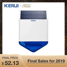 KERUI SJ1 наружная беспроводная Солнечная Сирена для GSM сигнализация Система безопасности стробоскоп Вспышка Сирена Водонепроницаемый Анти-вскрытие