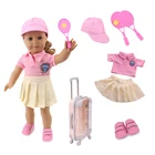 Кукольная одежда, розовая теннисная одежда для 18-дюймовых американских и 43 см кукол новорожденных нашего поколения, подарок на день рождения ребенка