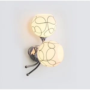 Nordic Minimalist Glass Wall Light Creative Round Double Heads Crystal Lampshade Wall Lamp For Restaurant Aisle Bedside Hotel