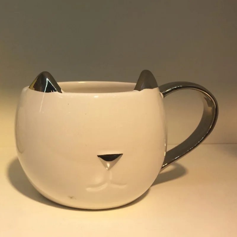 

3D cat ear ceramic mug Cute cat ceramic mug Personalized coffee cup, milk cup, home water cup